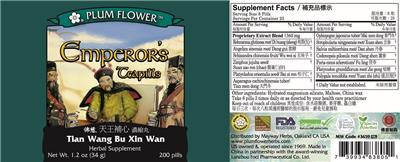 Photo of the Plum Flower Emperor's Teapills label