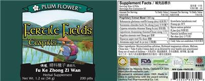 Photo of the Plum Flower Fertile Fields Teapills label