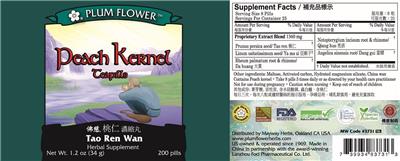Photo of the Plum Flower Peach Kernel Teapills label