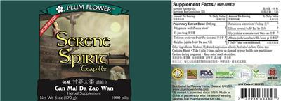 Photo of the Plum Flower Serene Spirit Teapills label