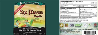 Photo of the Plum Flower Six Flavor Teapills label
