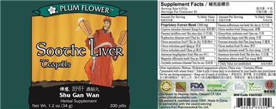 Photo of the Plum Flower Soothe Liver Teapills label