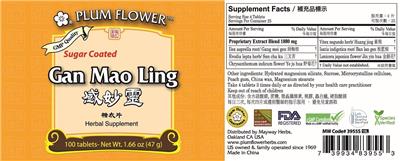 Photo of the Plum Flower Sugar Coated Gan Mao Ling label