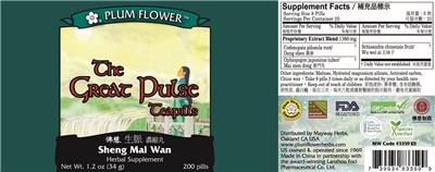 Photo of the Plum Flower The Great Pulse Teapills Sheng Mai Wan label