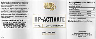 Photo of the Golden After 50 BP-Activate label