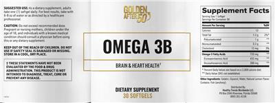 Photo of the Golden After 50 Omega 3B label
