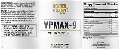 Photo of the Golden After 50 Vpmax-9 label