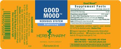 Photo of the Herb Pharm Good Mood label