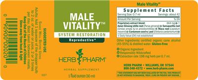 Photo of the Herb Pharm Male Vitality label