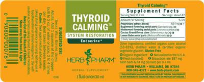 Photo of the Herb Pharm Thyroid Calming label