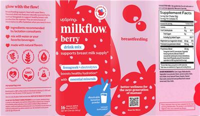 Photo of the UpSpring MilkFlow Delicious Berry Flavor label