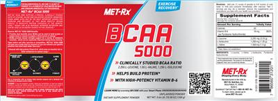 Photo of the MET-Rx BCAA 5000 label