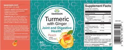 Photo of the Swanson Turmeric with Ginger Peach label