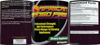 Photo of the Vivid Nutrition African Mango Fire label