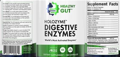 Photo of the Healthy Gut HoloZyme label