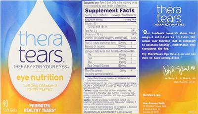 Photo of the TheraTears Eye Nutrition label