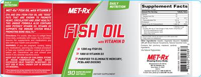 Photo of the MET-Rx Fish Oil With Vitamin D label