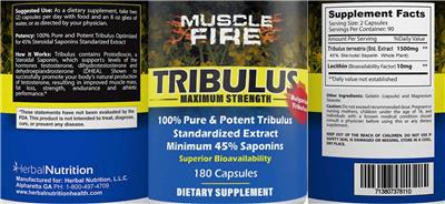 Photo of the Muscle Force Tribulus Maximum Strength label