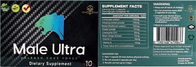 Photo of the Health Fixer Male Ultra label