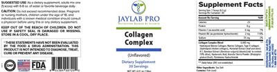 Photo of the JayLab Pro Collagen Complex (Unflavored) label