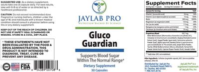 Photo of the JayLab Pro Gluco Guardian label
