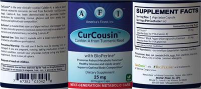 Photo of the AFI America's Finest CurCousin 25 mg label