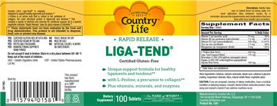 Photo of the Country Life Liga-Tend label