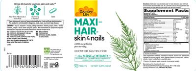 Photo of the Country Life Maxi-Hair label