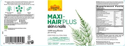 Photo of the Country Life Maxi-Hair Plus label