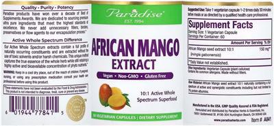 Photo of the Paradise African Mango label