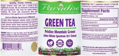 Photo of the Paradise Green Tea label
