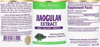 Photo of the Paradise Jiaogulan Extract label
