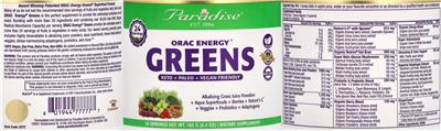 Label of ORAC Energy Greens