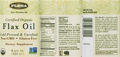 Photo of the Flora Flax Oil label