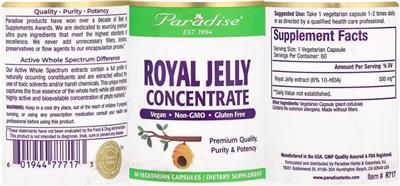 Photo of the Paradise Royal Jelly label