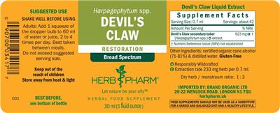 Photo of the Herb Pharm Devil's Claw label