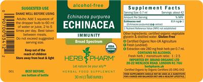Photo of the Herb Pharm Echinacea Alcohol-Free label