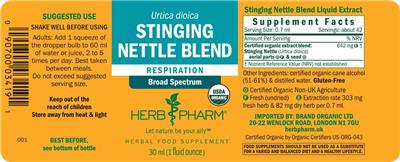 Photo of the Herb Pharm Stinging Nettle Blend label