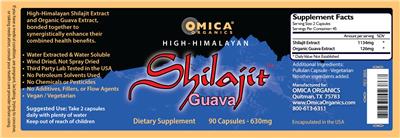 Photo of the Omica Organics High-Himalayan Shilajit Guava 630 mg label