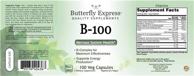 Photo of the Butterfly Express B-100 label
