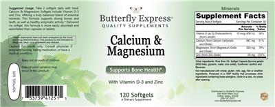 Photo of the Butterfly Express Calcium & Magnesium label