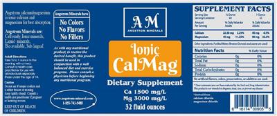 Photo of the AM Angstrom Minerals Ionic CalMag label
