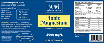 Photo of the AM Angstrom Minerals Ionic Magnesium label