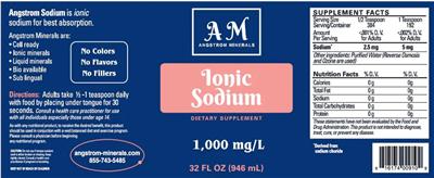 Photo of the AM Angstrom Minerals Ionic Sodium label