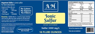 Photo of the AM Angstrom Minerals Ionic Sulfur label