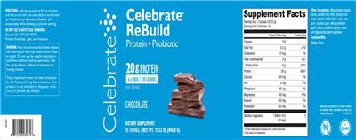 Label of Celebrate ReBuild Chocolate