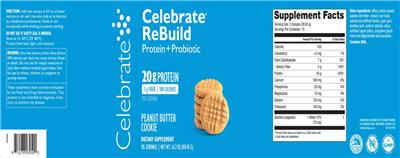 Label of Celebrate ReBuild Peanut Butter Cookie