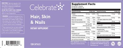 Photo of the Celebrate Hair, Skin & Nails label