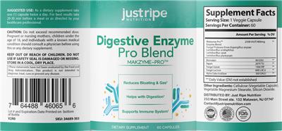 Label of Digestive Enzyme Pro Blend