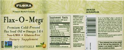 Photo of the Flora Flax-O-Mega label